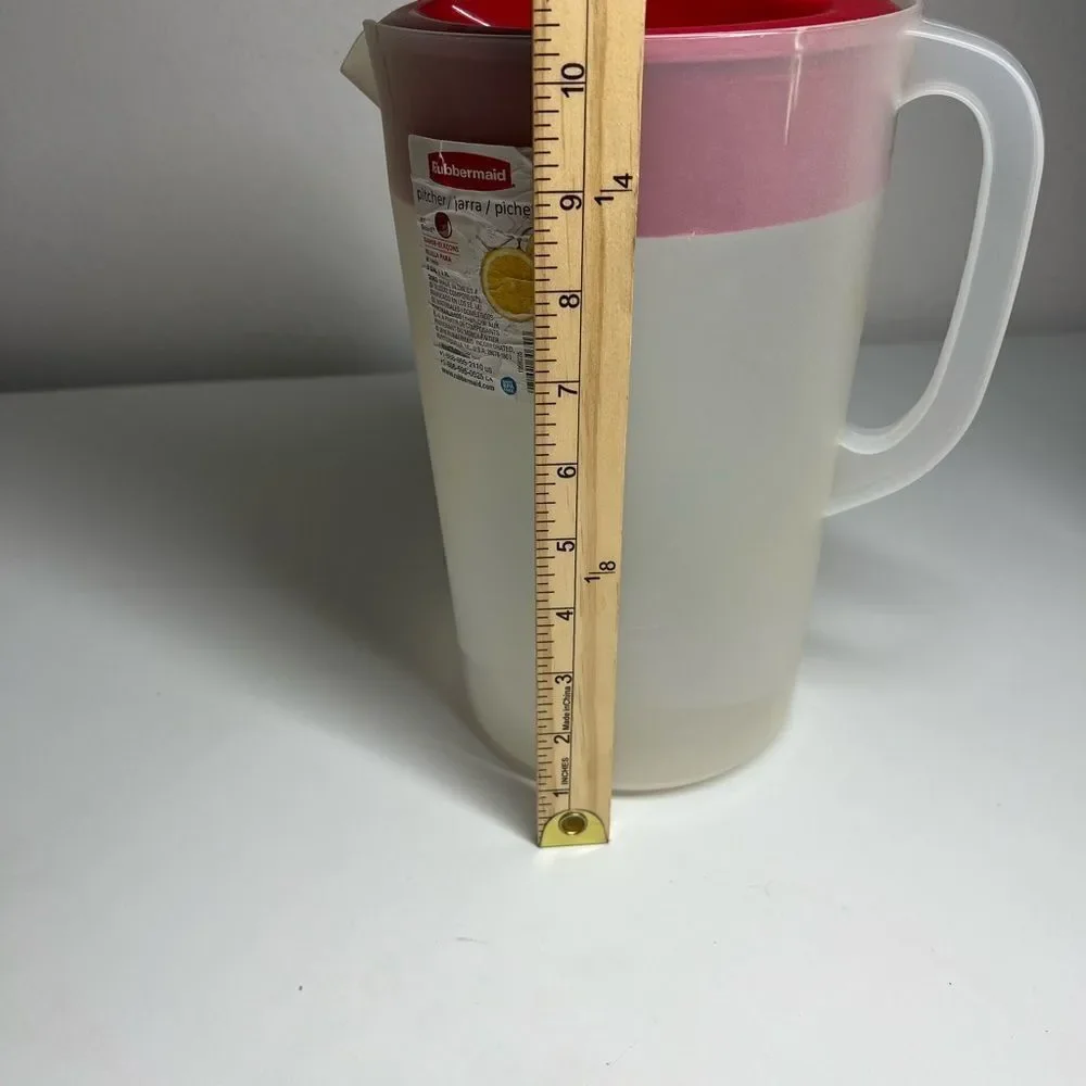 Rubbermaid 1 Gal. Simply Pour Plastic Pitcher With Multi-function Lid